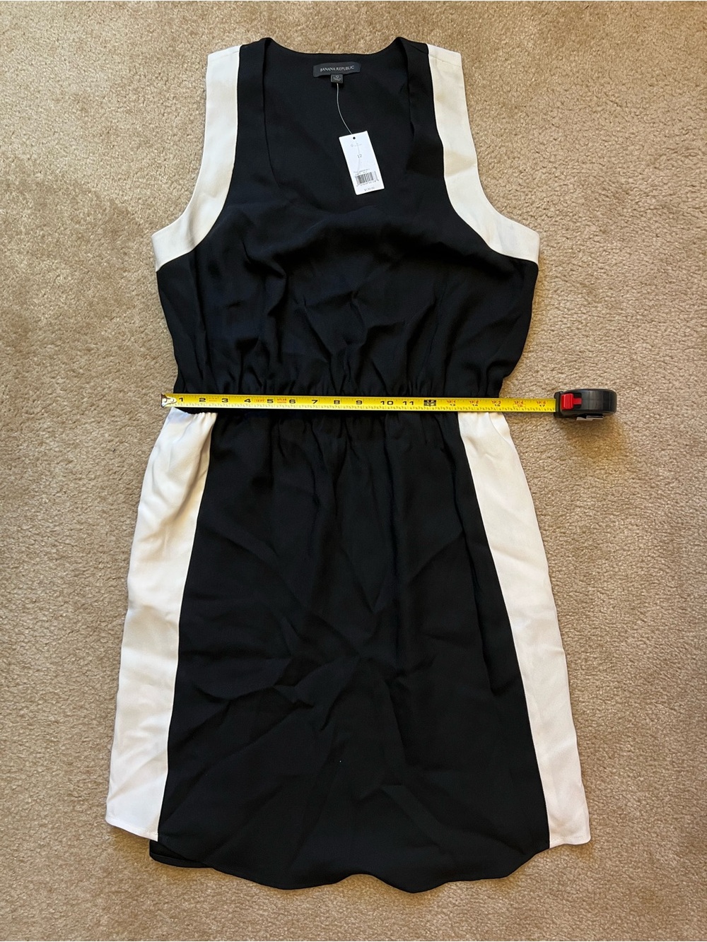 Banana Republic NWT Black White Colorblock Sleeveless Dress Size 12 - Picture 4 of 8